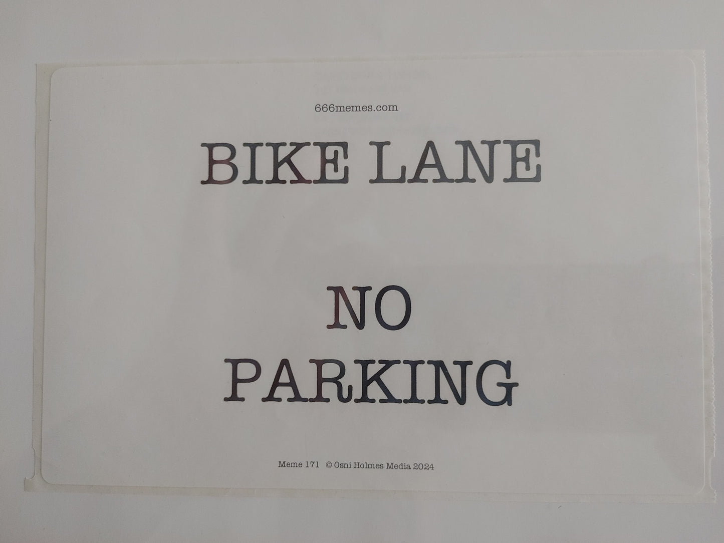 "Bike Lane - No Parking" Label