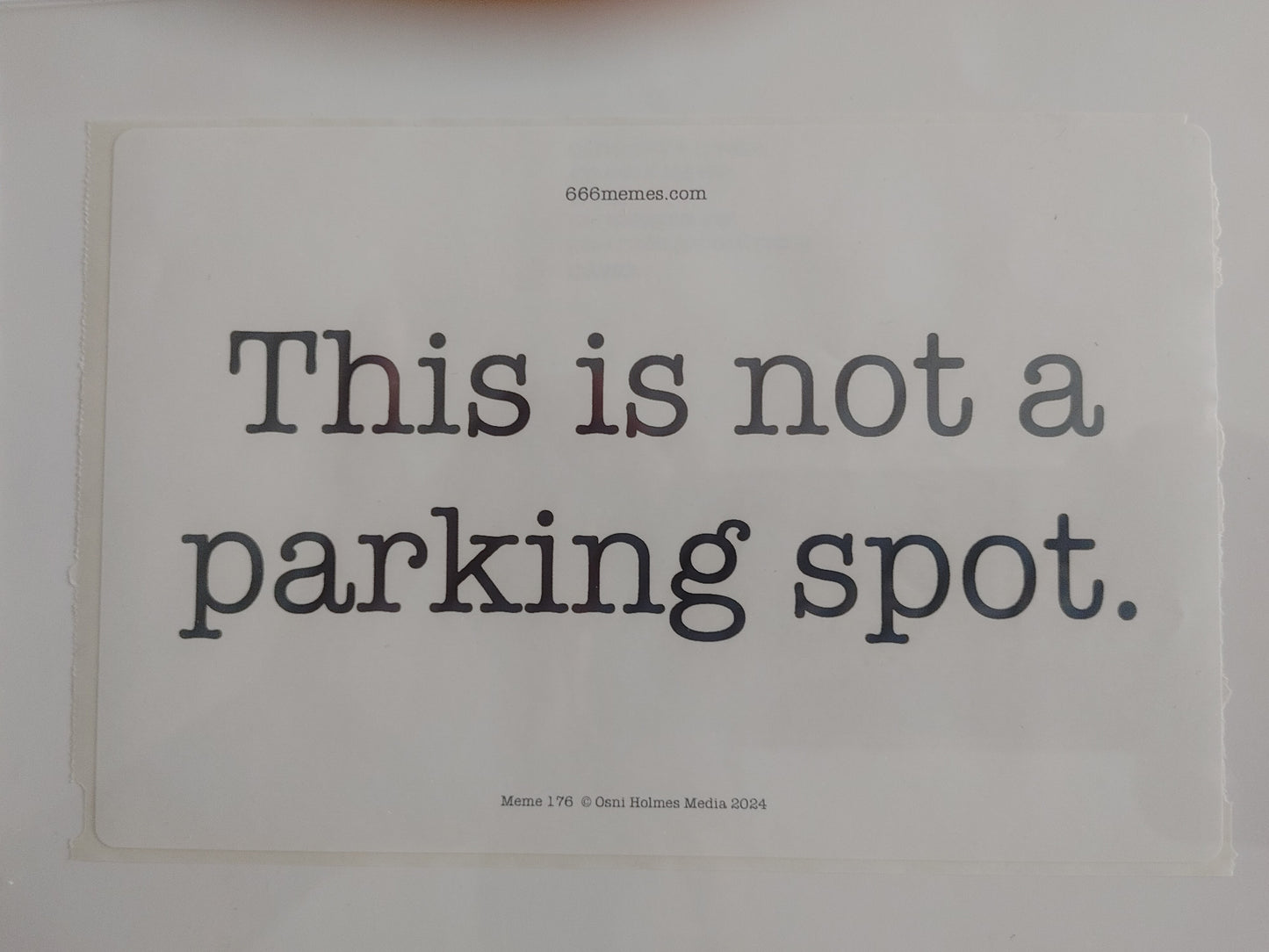 "Not a parking spot" Label